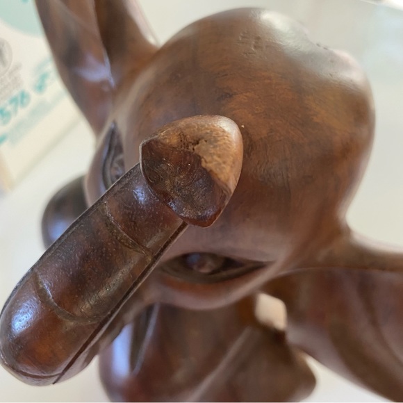 Vintage Wood Carved Elephant - Picture 8 of 13